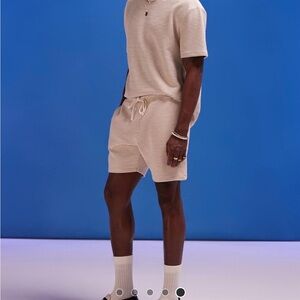 Like new! ASOS Cream Men's Shorts and T-shirt combo.